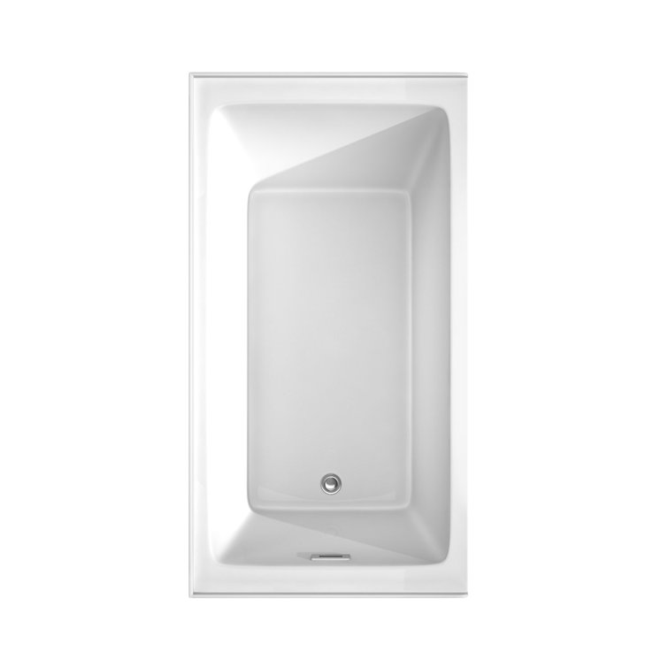 Grayley 32" White Acrylic Alcove Bathtub with Chrome Trim