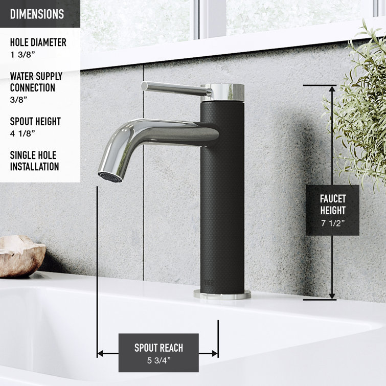 Madison 8" Black and Chrome Single Handle Bathroom Faucet