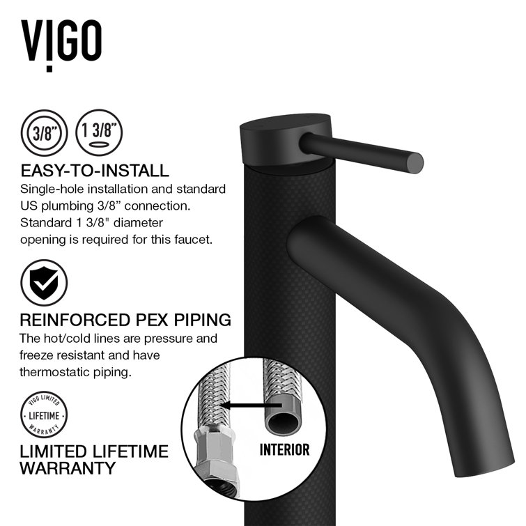 Lexington 10'' Carbon Fiber and Matte Black Bathroom Vessel Faucet