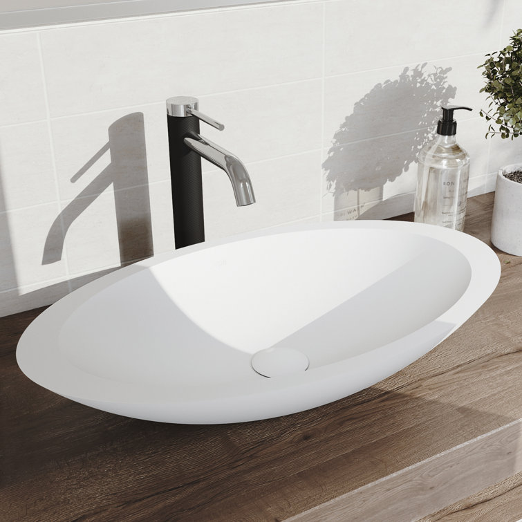 Lexington Chrome Single-Hole Vessel Bathroom Faucet with Carbon Fiber