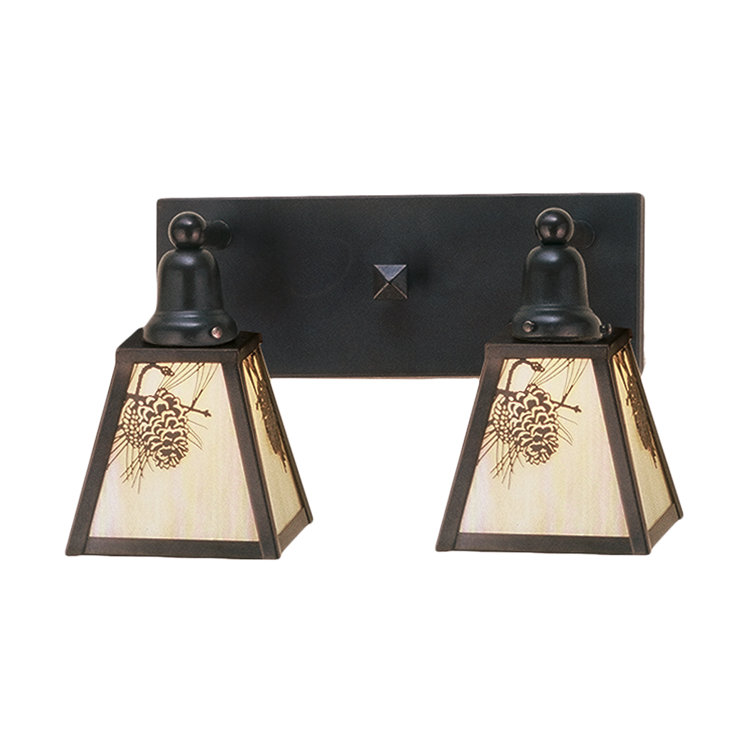 Bronze 17" Dimmable Vanity Light with Glass Panels