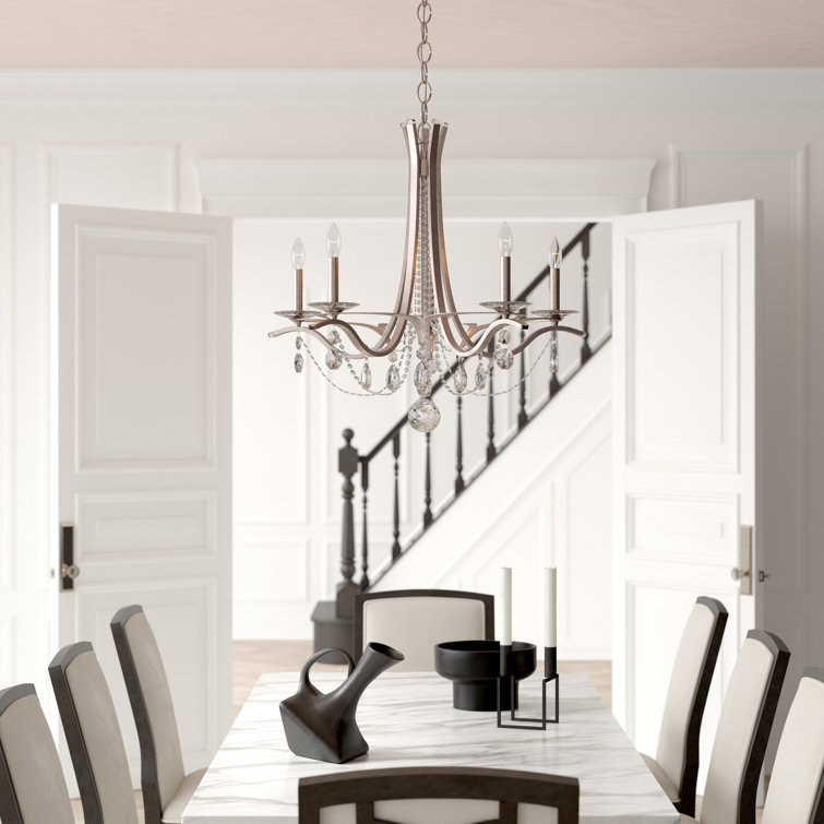 Etruscan Gold 5-Light Traditional Crystal Chandelier with Clear Heritage Crystals