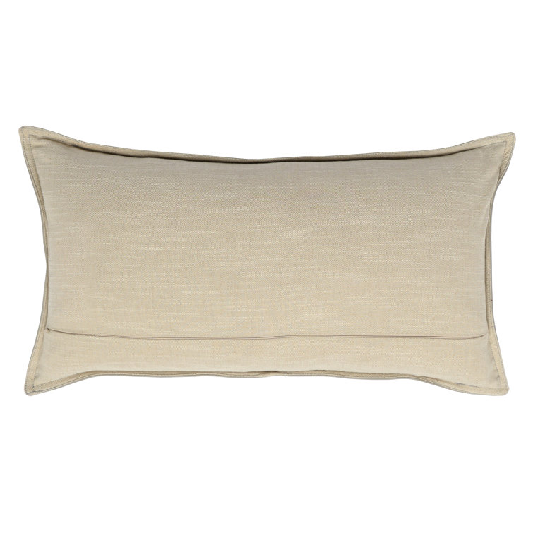 Forest Green Genuine Leather Embroidered Rectangular Pillow