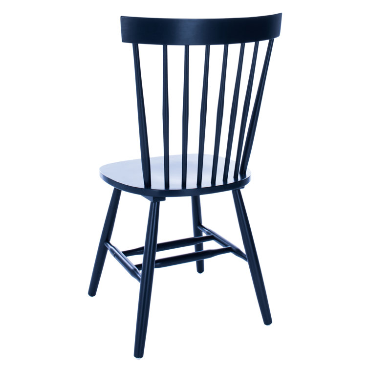 Navy Oak Windsor Back Solid Wood Side Chair Set