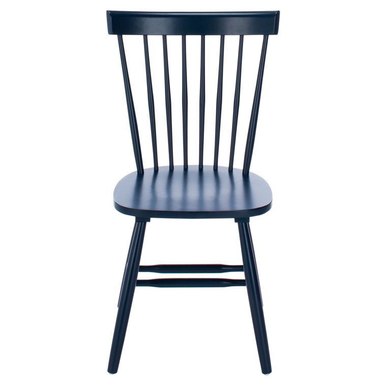 Navy Oak Windsor Back Solid Wood Side Chair Set