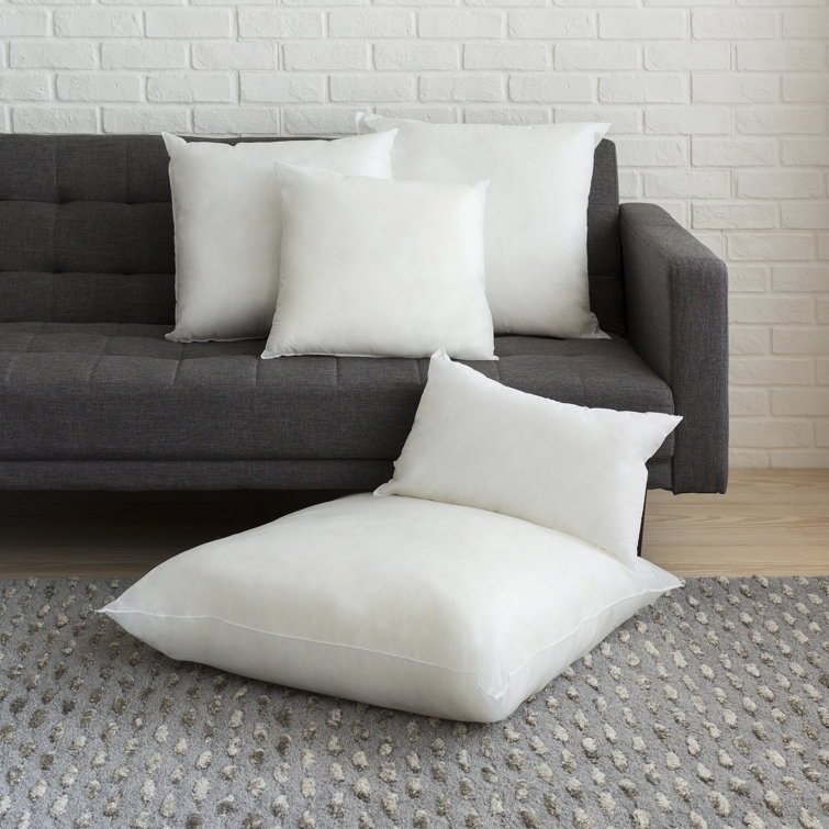 White 20" x 20" Down Feather Pillow Insert