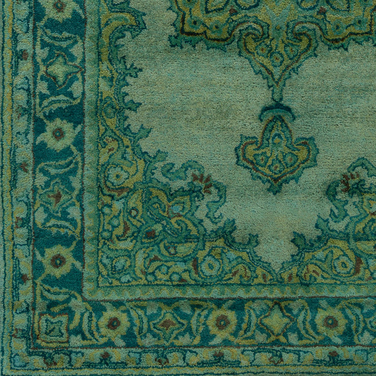 Hand Tufted Blue Wool Rectangular Area Rug