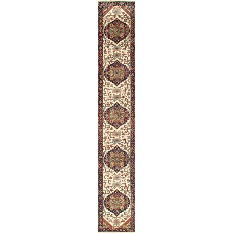 Serapi Rust Hand-Knotted Wool Runner Rug 2'11" x 24'2"