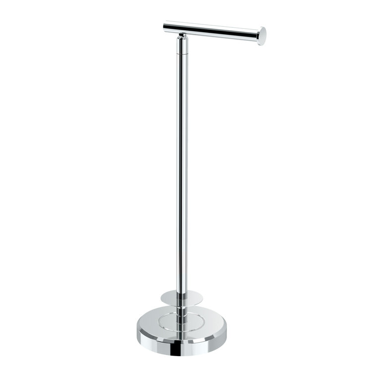 Chrome Freestanding Toilet Paper Holder with Weighted Base