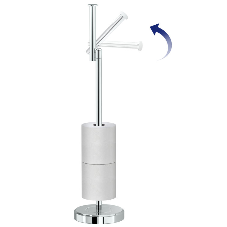 Chrome Freestanding Toilet Paper Holder with Weighted Base