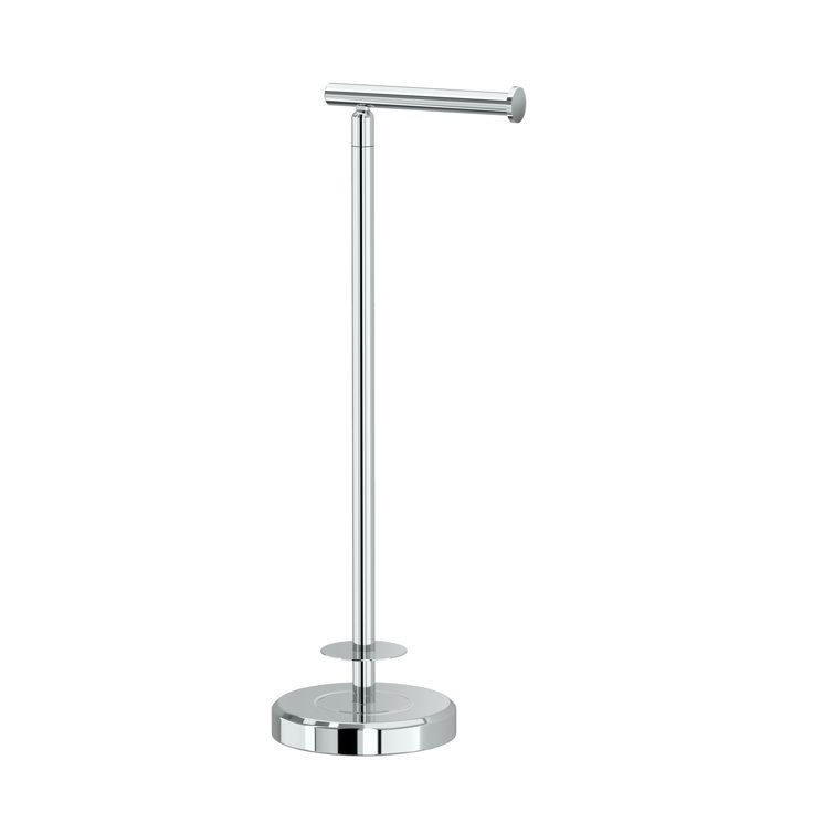 Chrome Freestanding Toilet Paper Holder with Weighted Base