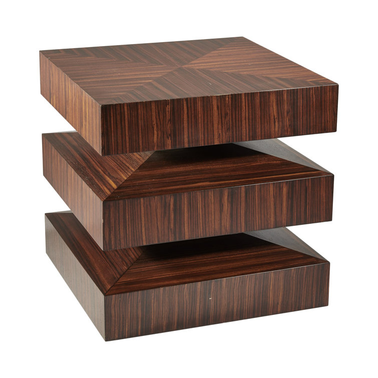 Sleek Dark Walnut Square End Table with Satin Lacquer Finish