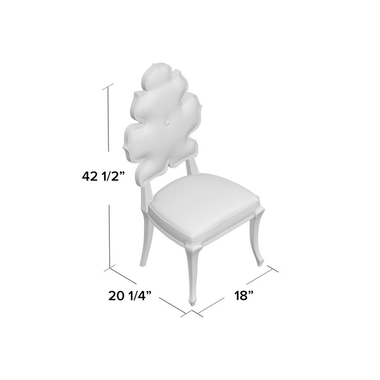 Regal Curves Black Velvet Rubberwood Side Chair