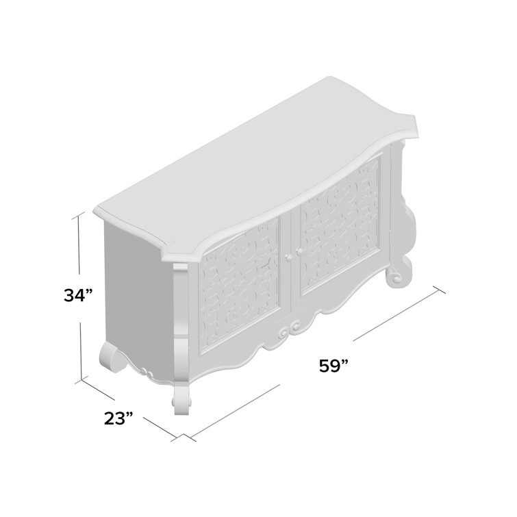 Chatelet 59'' Beige Mirrored Traditional Sideboard