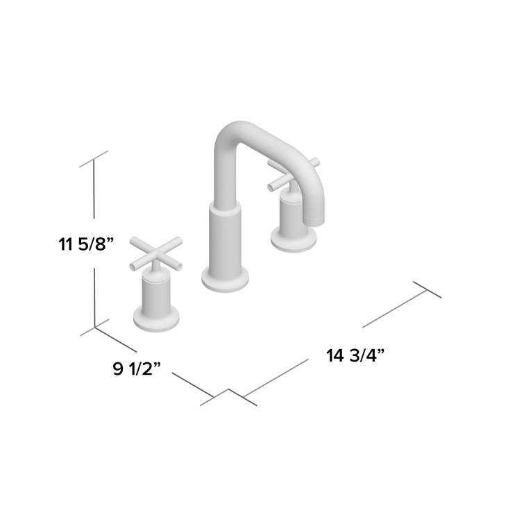 Polished Chrome Modern Deck-Mount Bath Faucet with Cross Handles