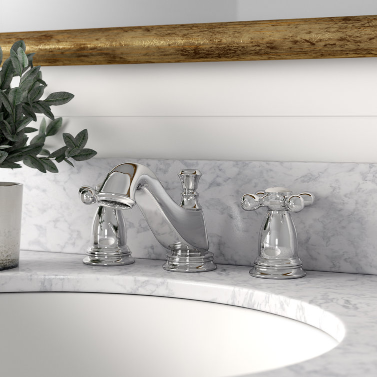 Cassidy Chrome Widespread Bathroom Faucet with Brass Drain Assembly