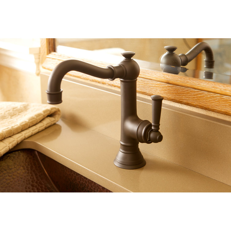 Polished Brass Victorian Single Hole Bathroom Faucet