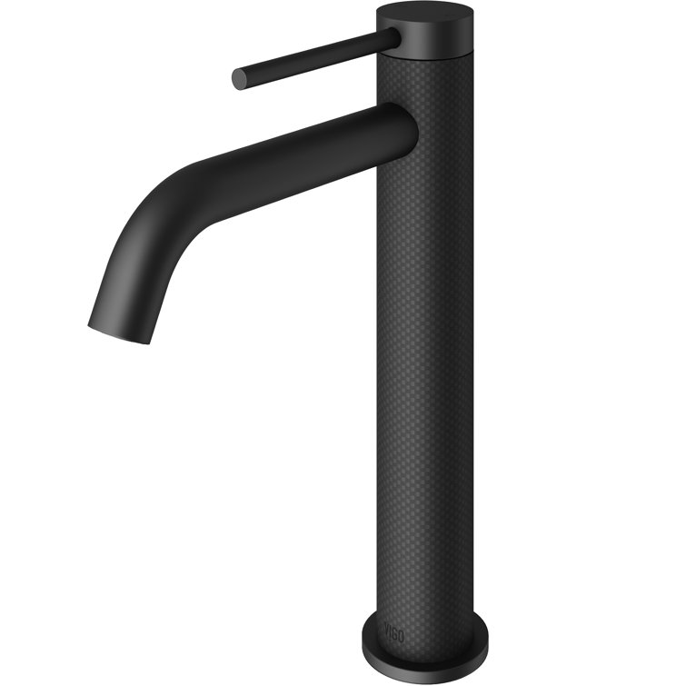 Lexington 10'' Carbon Fiber and Matte Black Bathroom Vessel Faucet