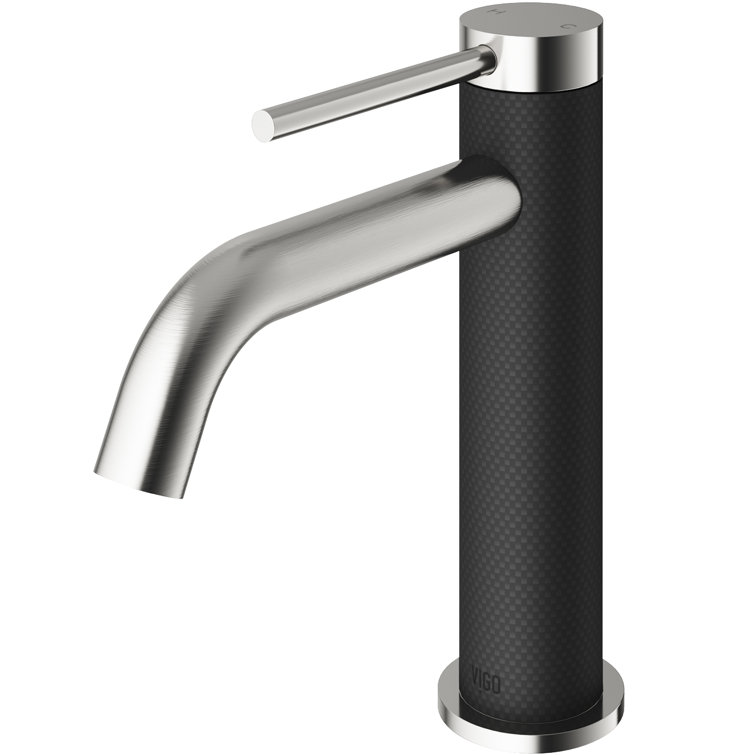 Madison Single Hole Brass Bathroom Faucet in Black and Nickel