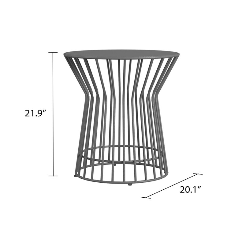 Roberta 20'' Charcoal Metal Multipurpose Outdoor Side Table