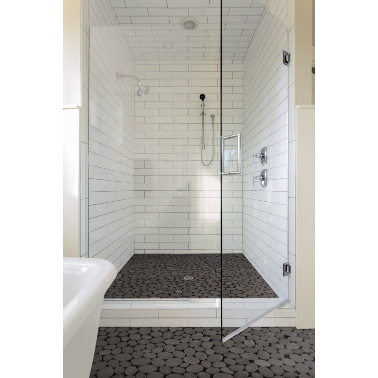 Black Tumbled Marble Pebble Mosaic Tile for Floors and Walls