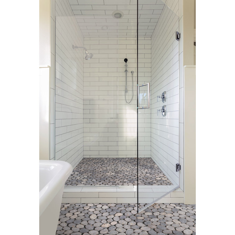 Gray Tumbled Marble Pebble Mosaic Tile