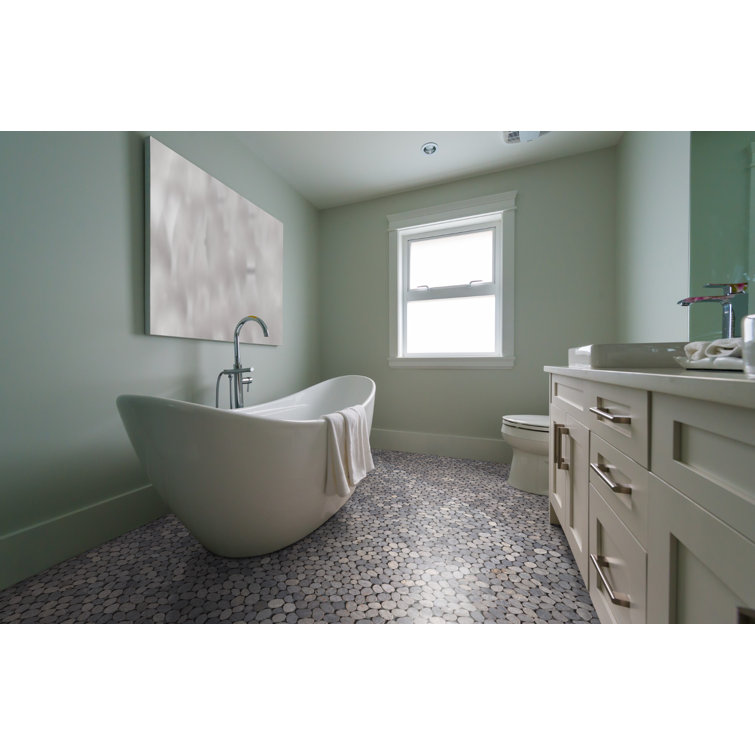 Gray Tumbled Marble Pebble Mosaic Tile