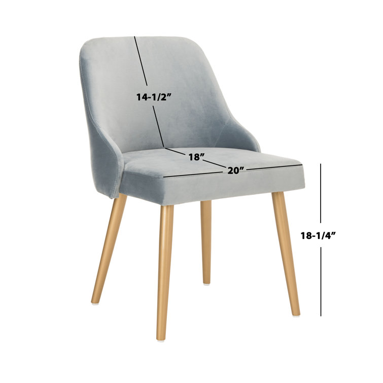 Slate Blue Velvet Upholstered Parsons Chair with Gold Legs