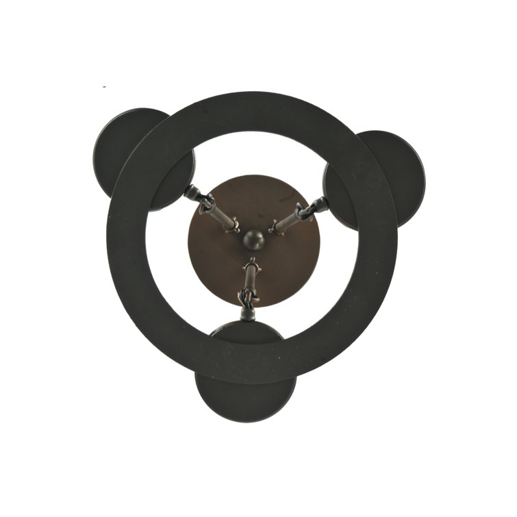 Black Glass 3-Light Globe Indoor/Outdoor Flush Mount