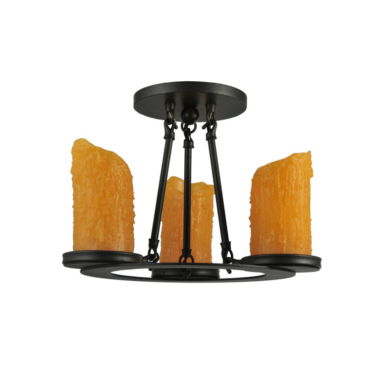 Black Glass 3-Light Globe Indoor/Outdoor Flush Mount