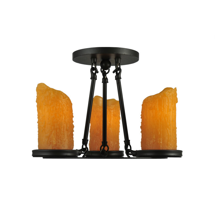 Black Glass 3-Light Globe Indoor/Outdoor Flush Mount