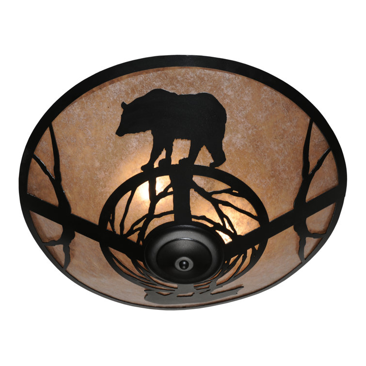 Meyda 22" Bear On The Loose Glass Globe Flush Mount LED Light