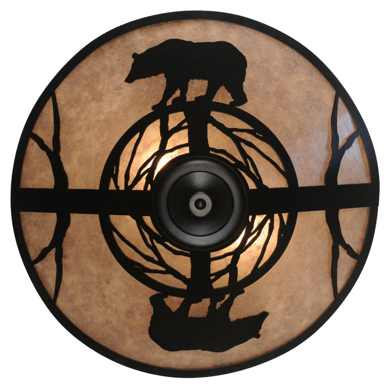 Meyda 22" Bear On The Loose Glass Globe Flush Mount LED Light
