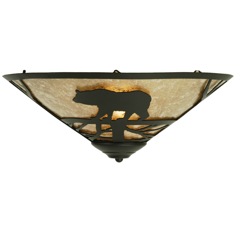 Meyda 22" Bear On The Loose Glass Globe Flush Mount LED Light