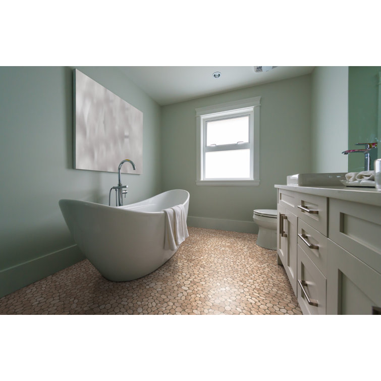 Tan Tumbled Marble Pebble Mosaic Tile for Walls and Floors