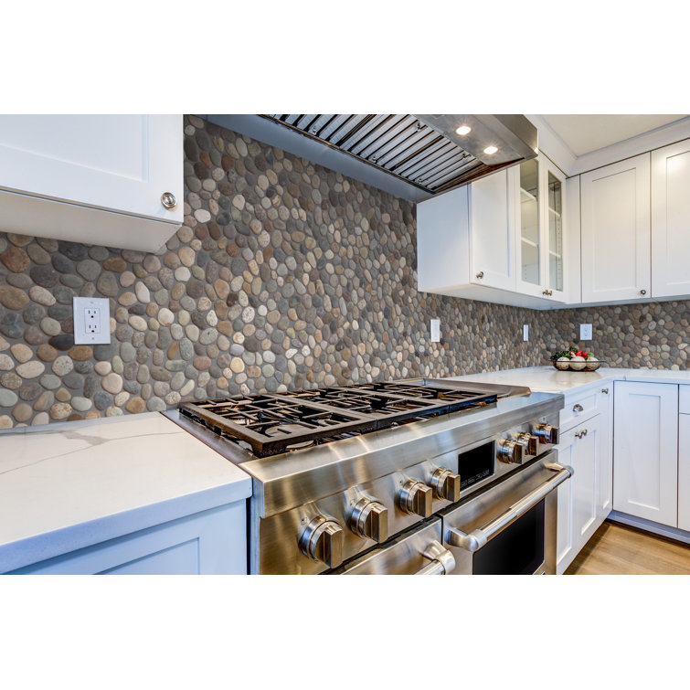 Classic Pebble Gray Blend Natural Stone Mosaic Floor and Wall Tile