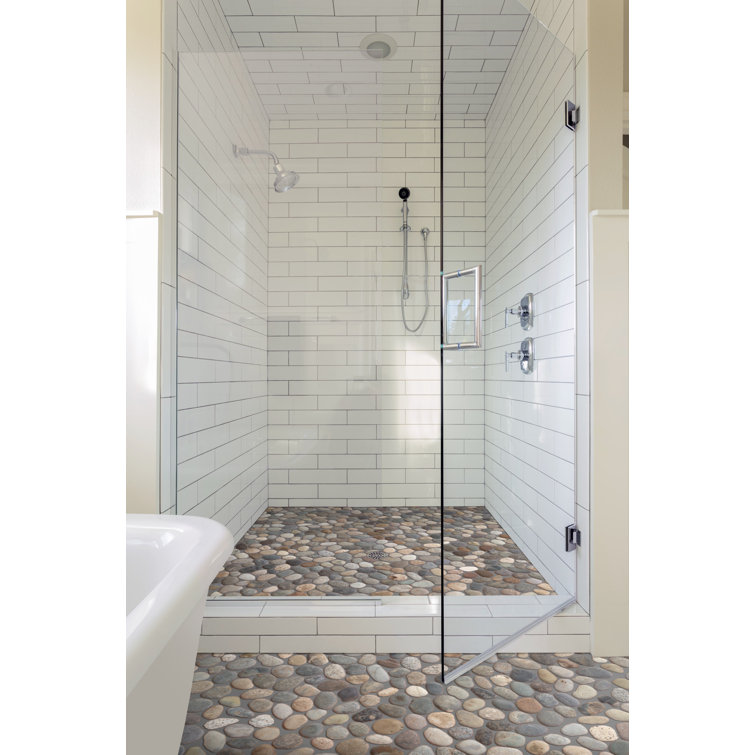 Classic Pebble Gray Blend Natural Stone Mosaic Floor and Wall Tile