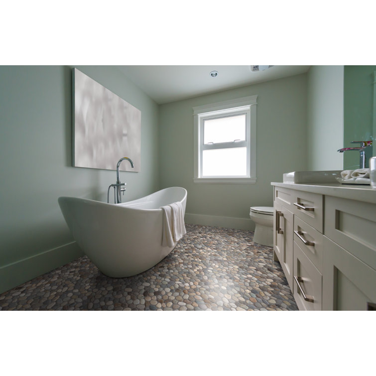 Classic Pebble Gray Blend Natural Stone Mosaic Floor and Wall Tile