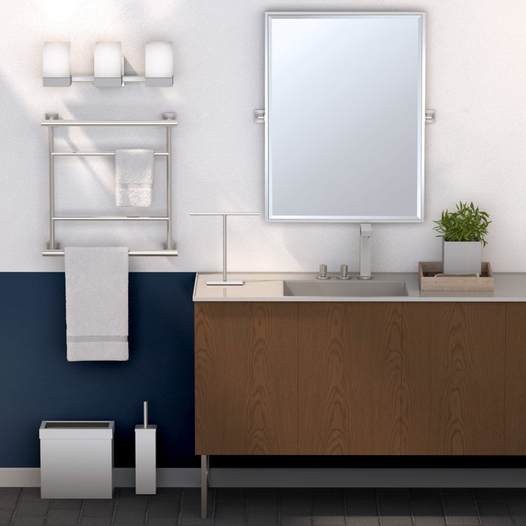 Satin Nickel Freestanding Countertop Hand Towel Holder with Weighted Base