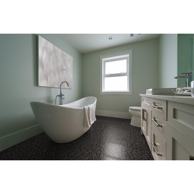 11" x 11" Black Tumbled Marble Mosaic Tile