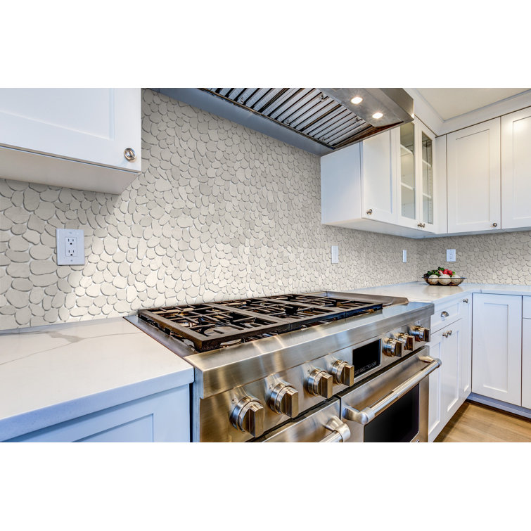 White Quartz Sliced Pebble Mosaic Tile for Walls and Floors