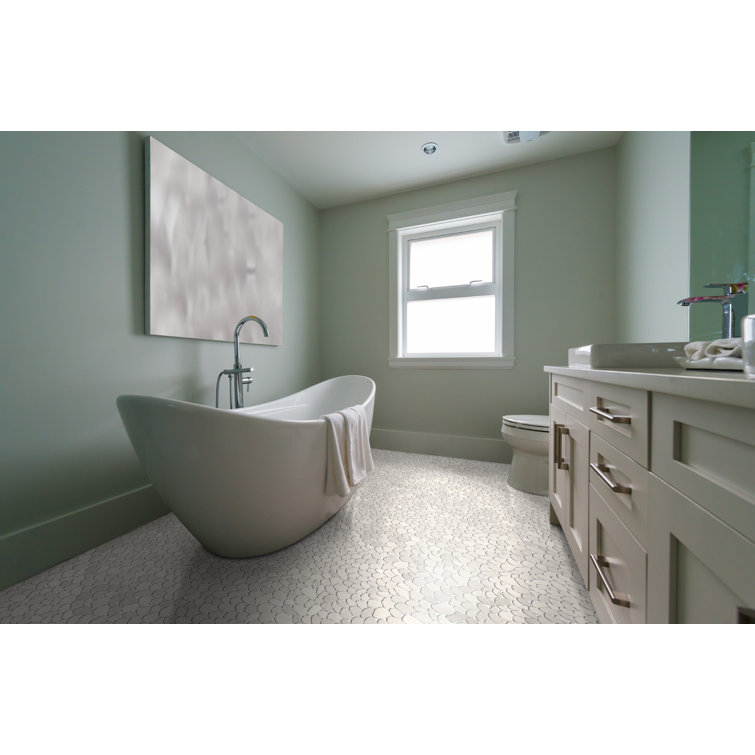 White Quartz Sliced Pebble Mosaic Tile for Walls and Floors