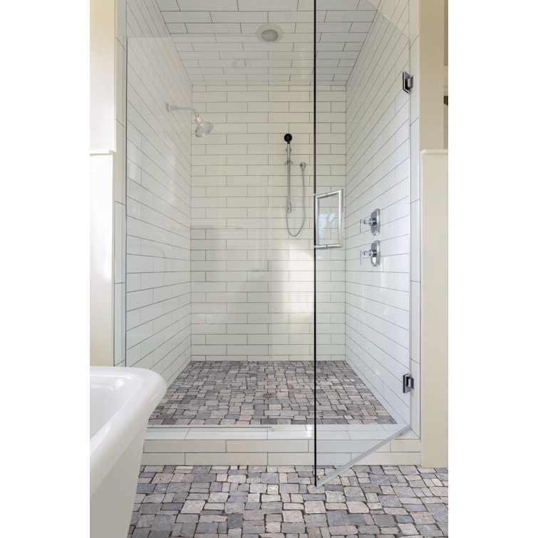 11" x 11" Gray Tumbled Marble Mosaic Tile