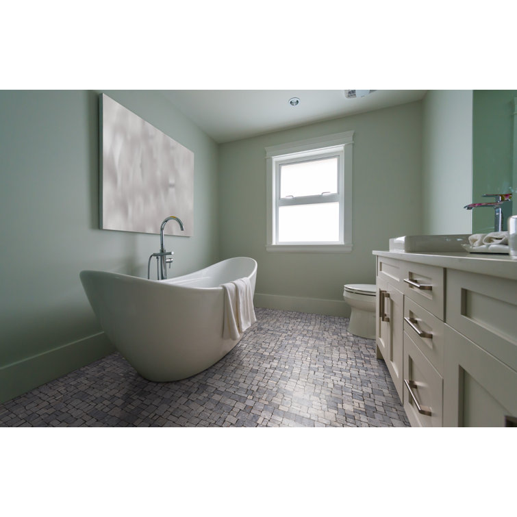 11" x 11" Gray Tumbled Marble Mosaic Tile