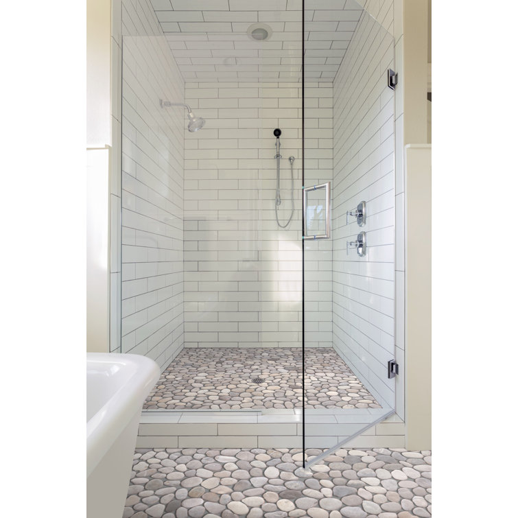 Natural Gray Quartz Pebble Mosaic Tile Sheet
