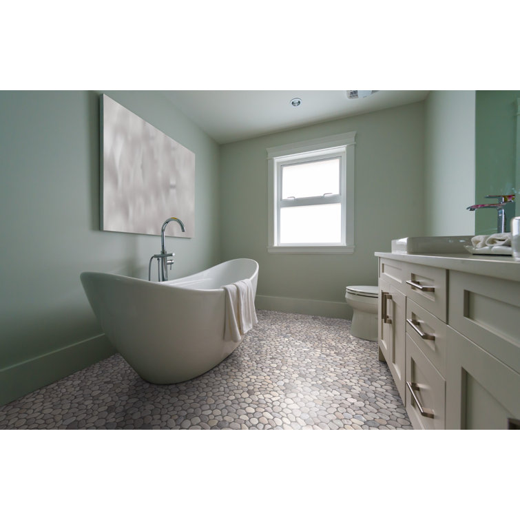 Natural Gray Quartz Pebble Mosaic Tile Sheet