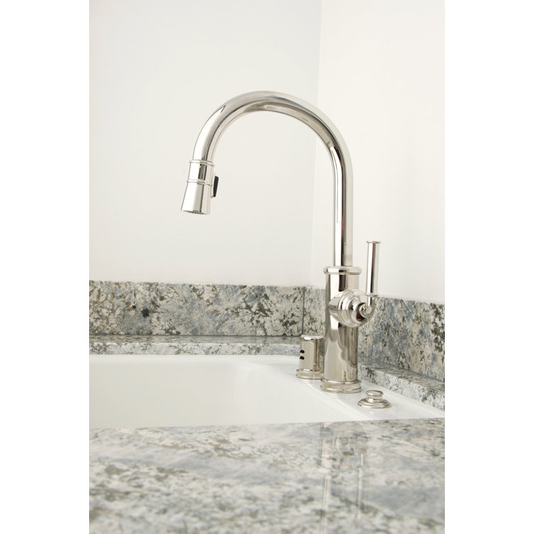 Satin Nickel Single Handle Pull Down Kitchen Faucet