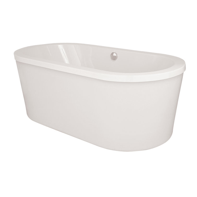 Estee 66'' White Freestanding Acrylic Soaking Bathtub
