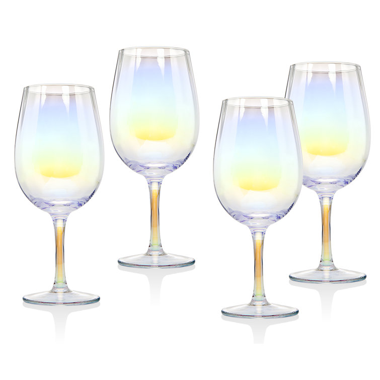 Monterey Iridescent 16oz Stemmed Wine Glass Set