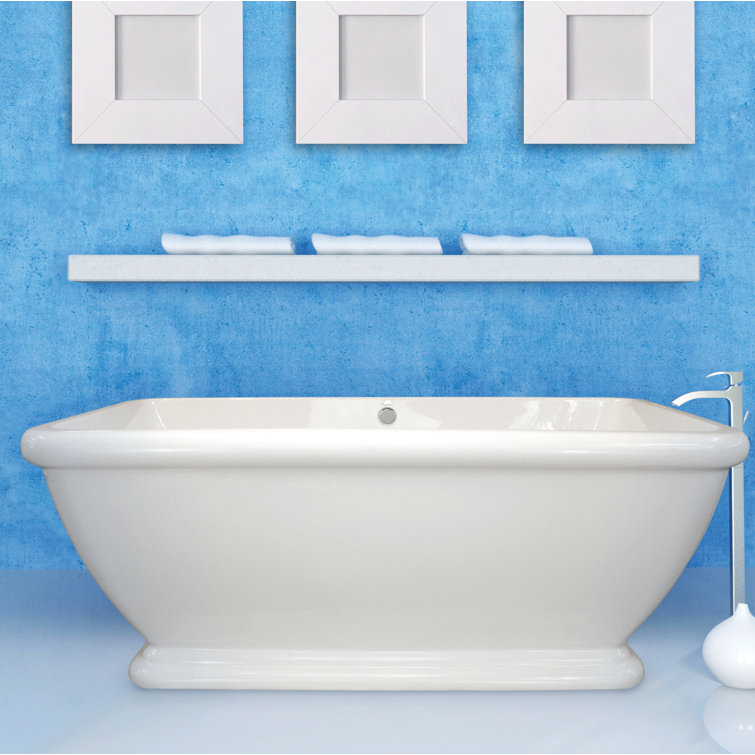 Rockwell 70'' Glossy White Freestanding Acrylic Bathtub